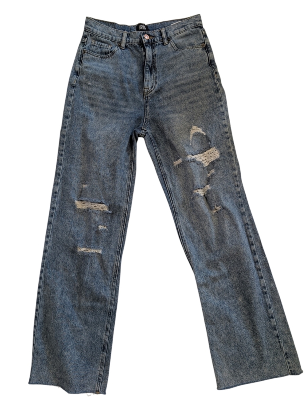 Simple Society Women's Distressed Wide Leg Jeans Size 5/27